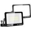 Willpower Faro LED Esterno 150W Faretti LED 3500K Bianco Caldo Con Spina | 2PCS Proiettore LED 15,000lm, Impermeabilità IP66, Luce per Giardino Garage Cortile Officina Patio Piazza