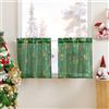 PONY DANCE Tende a Vetro per Finestra Moderne 2 Pezzi L 60 x A 45 cm Tende Natalizie per Cucina Finestre con Tasca Voile Curtains Trasparenti per Interni, Verde Scuro