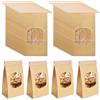Alyxen 20 Pezzi Sacchetti Carta per Alimenti, Buste Kraft con Finestra e Chiusura, Sacchetti per Prodotti da Forno, Riutilizzabili per Biscotti, Torte, Panini, Snack (Marrone)