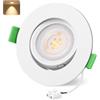 YindaLux Faretti da incasso 230V 5W 2700K, Girevole a 45°, GU10 Faretti led soffitto Bianco, Diametro Foro Ø68-80mm, IP44 Faretto led da incasso per cartongesso, cucina, Set di 1, Non dimmerabile