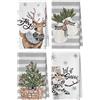 Artoid Mode Strofinacci da cucina di Natale con motivi renna, pupazzo di neve, guanti, orso, 42x65 cm, set di 4 asciugamani in microfibra assorbenti per decorazione da cucina