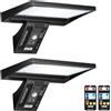 JESLED Luce Solare con Sensore di Movimento, 104LED Luce Solare LED Esterno con Telecomando, IP65 Impermeabile, 3 Colori, 4 Modalità Luci Solari da Esterno per Cortile, Garage, Giardino, 2 Pezzi