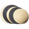 Miamex Set di 5 supporti per torta/catering/decorazione tondi in cartone oro e nero, 18-20 - 22 cm