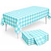 C CRYSTAL LEMON - Tovaglia da picnic a scacchi, in plastica, usa e getta, per feste, colore: blu, 4