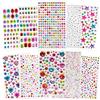 FEMBW 10 Fogli 2442 Pezzi Adesivi Strass Autoadesivi Gemme Strass, Brillantini Glitter Viso, per DIY Artigianato Decorazione, Make Up Viso Corpo Occhi Unghie, Vari Colori e Forme