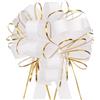 QUARKZMAN 5pz 6 Fiocchi Regalo Grandi Dorato, Fiocchi Regalo per Auto Organza Nastro per Cestini per Auto Nuziali Regali Fiocco Natale, Bianco