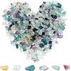 SUNNYCLUE 400 pièces Puces de Fluorite Véritable 5-8mm de Long Puces de Fluorite Dégringolées Puce Irrégulière Perles de Pierre Pierres Précieuses Semi-Précieuses pour Fabrication de Bijoux