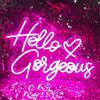 Fespcj Ciao Bella Neon Segno Rosa LED Neon Luci per Casa Matrimonio Compleanno Festa Bacelorette con Interruttore Dimmable (5V, 16.5 *-11)