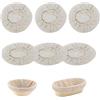 Dryxog 6 Pezzi Inserto in Lino Cestino Lievitazione Inserto in Tessuto Pane Cestino Lievitazione Tessuto Copertura Impasto Set Riutilizzabili Cuffia Alimentare per Fermentazione Cesti Cottura