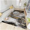 Mazovia Tappeto Salotto Moderne e Classico Pelo Corto - Tappeti Soggiorno Turchi Originali - Tappeti Camera da Letto - Tappeti Salotto Grandi Dimensioni - Grigio Giallo 80 x 150 cm