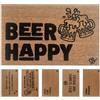 Olivo Tappeti OLIVO.shop COCCO FUNNY - Zerbino con scritte, Zerbino cocco ingresso simpatico, Tappeto cocco divertente, fondo in gomma, vari disegni, 40x60 cm (BEER HAPPY)