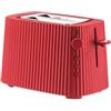 Alessi Plissé MDL08 R - Tostapane di Design, Sei Livelli di Doratura, in Resina Termoplastica, Spina Europea, 850 W, Rosso