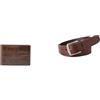 Fossil Uomo Derrick Portafoglio in pelle marrone e cintura Joe, Set