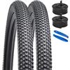YunSCM 2PCS Pieghevole 26 Pollici Pneumatici 26x2.0 ETRTO 50-559 e 2PCS 26 Pollici Camera d' Aria AV32mm compatibile Bicicletta 50/54-559 26x1.95 26x2.0 pneumatici e Camera d'aria