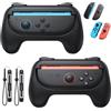 Kinwin Manopole per Nintendo Switch 2/Switch 1/Switch OLED per Joy-Con, kit maniglia controller antiscivolo, accessori per controller JoyCon 2, confezione da 2 (nero)