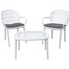 GARDENIA Set 2 Poltrone e Tavolo da Esterno, Giardino, Balcone in Resina Rattan Intrecciato con Cuscini Sfoderabili, Antracite