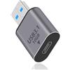 Duttek Adattatore USB C USB 10 Gbps, adattatore da USB C a USB 3.1 Gen 2, adattatore USB da tipo C a USB 3.1 OTG ricarica rapida per iPhone, MacBook, PC, laptop, caricabatterie, alimentazione (1 Pack)