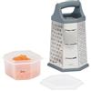 JATA HOGAR HRAL3269 - Grattugia per formaggio e verdure esagonale manuale con 6 lati e contenitore per alimenti. In acciaio inox. Grattugiatura grossolana, fine, raschietto, laminatoio e taglio