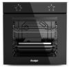 Cooksir Forno da incasso Ventilato 60CM con Spina, 4 Funzioni, 65Litri, 2200W, Manopola Meccanica, Doppio Tubo Superiore, Nero, 230V, 50Hz