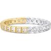 ANIA HAIE Anello da donna Melodic Poet Two-Tone Square and Circle Bezel, in argento Sterling placcato oro 14 carati, con 27 zirconi, misura EUR 56, con confezione regalo