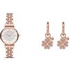 Emporio Armani orologio e orecchini da donna in acciaio inossidabile color oro rosa, set