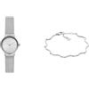 Skagen orologio da donna Freja Lille in acciaio inossidabile color argento e bracciale Essential Waves, set