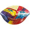 GILDE GLAS art Bicchiere Art Fashion - Vetro - Multicolore - Motivo viso - Dipinto a mano - Larghezza 49 cm - Ciotola decorativa