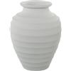 DRW Vaso da pavimento in ceramica ondulata in bianco opaco 35x35x42 cm