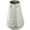DRW Vaso da tavolo in metallo alluminio in argento Ø21x34 cm