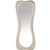 DRW Specchio da Terra con Forma di Legno MDF Laccato Bianco 70x4x175cm