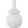 DRW Vaso da pavimento in metallo ferro bianco Ø37x60 cm