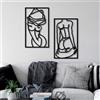 Wallity Hanah Home Elegante accessorio decorativo da parete in metallo nero (2 pezzi), 42 x 70 cm, 100% metallo, spessore 1,5 mm, leggero e facile da appendere, perfetto per la decorazione della casa