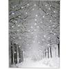 Clever Creations Poster su tela con luce a LED scintillante, con sentiero invernale innevato, 40 x 29,8 cm, dimensioni perfette per casa, soggiorno, ufficio o aula | Alimentazione a batteria