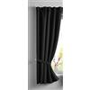 Gardinenbox Newyork 2020610 - Tenda oscurante con passanti nascosti, 160 x 140 cm, confezione da 1 tenda termica oscurante, fonoassorbente, ÖKOTEX con nastro arricciato, colore: Nero