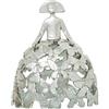 DRW Figura di una menina con Gonna di Farfalle in Resina Argento 16x9x18cm