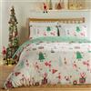 Duvet Day Set copripiumino Elfie - Biancheria da letto reversibile festiva (crema/menta - singolo)