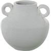 DRW Vaso da tavolo con manici in ceramica in bianco opaco 40x40x40 cm