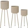 DRW Set di 3 vasi con Gambe in Metallo in Bianco 25 x 80 x 25 cm, Multicolore, Medidas: 25x80x25cm