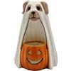 Cosmos Gifts 21020 Cane Fantasma Che Tiene Zucca Portacandele 4 7/8 X 4 5/8 X 6 3/8 H