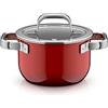 WMF Fusiontec Mineral Pro 0519535290 - Pentola con coperchio, 16 cm, resistente ai graffi, a induzione, adatta a tutti i piani cottura, made in Germany, colore rosso passion