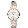 Armani Exchange Orologio da Donna, Quartz 3 Pointer con Braccialetto AX5580, Argento e oro rosa