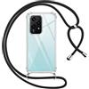 Pnakqil Cover per Honor 200 Lite 5G con Cordino, Trasparente Custodia con Laccio Tracolla Cellulare Girocollo Collana Protettiva per Honor 200 Lite 5G 6.7, Nero