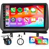 Hodozzy 4G+64G Android Autoradio per Renault Clio 3th 2005-2014 Carplay Android Auto Wireless, Hodozzy 9 Pollici Touch Screen Auto Stereo 2 Din GPS Navigazione, WiFi, Bluetooth DSP, Radio FM/RDS+ Retrocamera