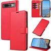 KKEIKO Cover per Google Pixel 7 PRO, Antiurto Custodia in PU Pelle con Slot per Porta Carte, Magnetico Protettiva Cover per Google Pixel 7 PRO, Rosso