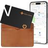 NOVOO Air Tag Card Thin 1.6mm, IP68 Impermeabile, 6 Anni Durata Della Batteria, Airtag Portafoglio Compatibile con Apple Dov'è(solo iOS), Bluetooth Wallet Tracker per Borsa, Bagaglio, Passaporto