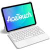 Inateck Custodia Tastiera per iPad 11a/10a Gen, iPad 10a (10,9)/11a Gen (2025 A16), Air 11 M3/M2, Air 6/5/4a, Pro 11 4a-1a, Tastiera Ultralight Rimovibile con Touchpad, Bianco AceTouch