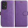 DENDICO Cover per Galaxy A53 5G, Premium Portafoglio PU Custodia in PU Pelle, Flip Libro TPU Bumper Caso per Samsung Galaxy A53 5G, Viola