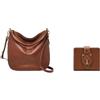 Fossil Donna Jolie Borsa in pelle marrone e portafoglio Harwell, Set