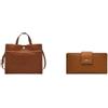 Fossil Donna Carmen Borsa in pelle marrone e portafoglio Logan, Set