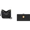Fossil Donna Jolie Borsa in pelle nera e portafoglio Lennox, Set